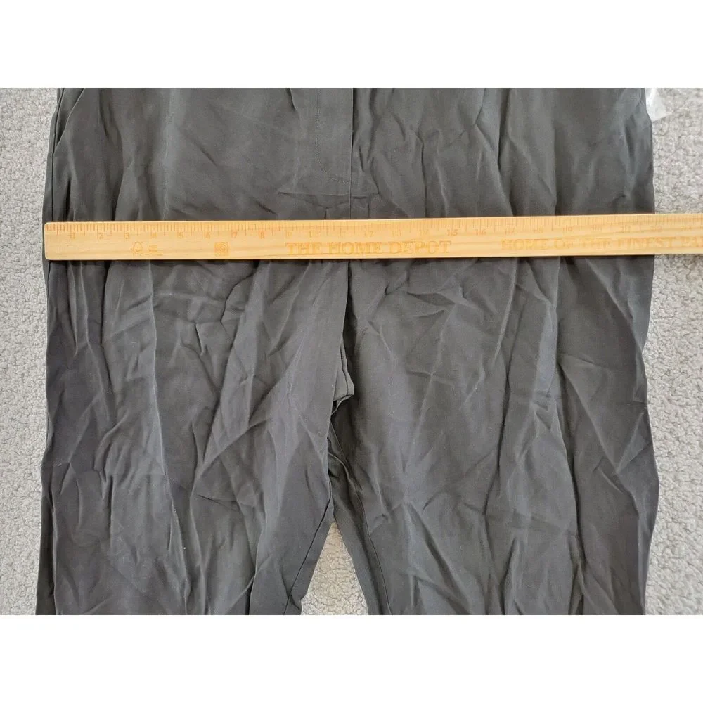 VINCE CAMUTO Paperbag Waist Pants Women's 16 Black Cropped Button Zip Closure - Picture 5 of 15